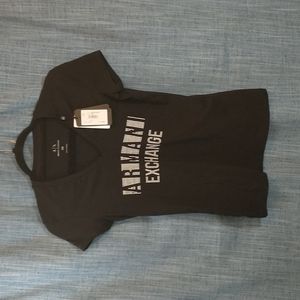 armani exchange black tee shirt NWT xs